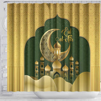 Eid al-Fitr Shower Curtain Khair Mubarak Islamic Pattern