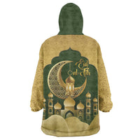 Eid al-Fitr Wearable Blanket Hoodie Khair Mubarak Islamic Pattern