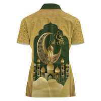 Eid al-Fitr Women Polo Shirt Khair Mubarak Islamic Pattern