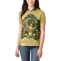 Eid al-Fitr Women Polo Shirt Khair Mubarak Islamic Pattern