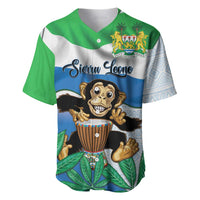 Personalised Sierra Leone Independence Day Baseball Jersey Funny Chimpanzee With Drum