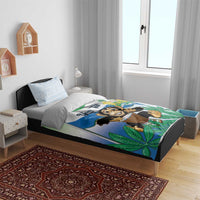 Personalised Sierra Leone Independence Day Bedding Set Funny Chimpanzee With Drum