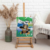 Personalised Sierra Leone Independence Day Canvas Wall Art Funny Chimpanzee With Drum