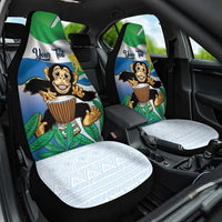 Personalised Sierra Leone Independence Day Car Seat Cover Funny Chimpanzee With Drum