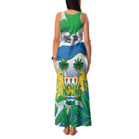 Personalised Sierra Leone Independence Day Family Matching Tank Maxi Dress and Hawaiian Shirt Funny Chimpanzee With Drum