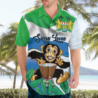 Personalised Sierra Leone Independence Day Hawaiian Shirt Funny Chimpanzee With Drum