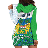 Personalised Sierra Leone Independence Day Hoodie Dress Funny Chimpanzee With Drum