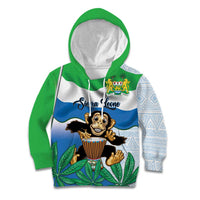 Personalised Sierra Leone Independence Day Kid Hoodie Funny Chimpanzee With Drum