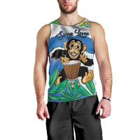 Personalised Sierra Leone Independence Day Men Tank Top Funny Chimpanzee With Drum