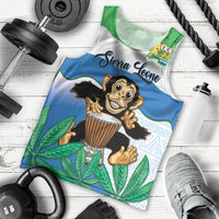 Personalised Sierra Leone Independence Day Men Tank Top Funny Chimpanzee With Drum