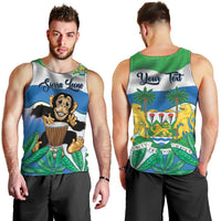 Personalised Sierra Leone Independence Day Men Tank Top Funny Chimpanzee With Drum