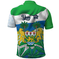 Personalised Sierra Leone Independence Day Polo Shirt Funny Chimpanzee With Drum