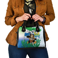 Personalised Sierra Leone Independence Day Shoulder Handbag Funny Chimpanzee With Drum