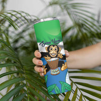 Personalised Sierra Leone Independence Day Skinny Tumbler Funny Chimpanzee With Drum