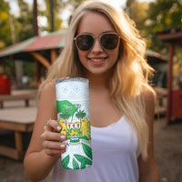 Personalised Sierra Leone Independence Day Skinny Tumbler Funny Chimpanzee With Drum