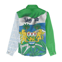 Personalised Sierra Leone Independence Day Women Casual Shirt Funny Chimpanzee With Drum