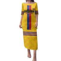 Custom Colombia Football Family Matching Puletasi and Hawaiian Shirt Vamos Los Cafeteros