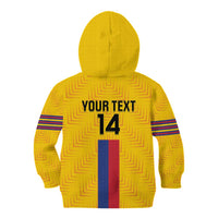 Custom Colombia Football Kid Hoodie Vamos Los Cafeteros
