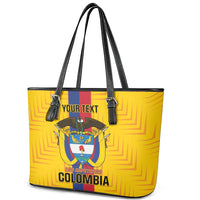 Custom Colombia Football Leather Tote Bag Vamos Los Cafeteros