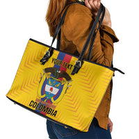 Custom Colombia Football Leather Tote Bag Vamos Los Cafeteros