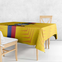 Custom Colombia Football Tablecloth Vamos Los Cafeteros