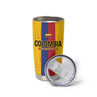 Custom Colombia Football Tumbler Cup Vamos Los Cafeteros