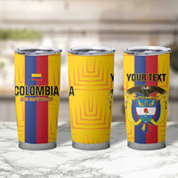 Custom Colombia Football Tumbler Cup Vamos Los Cafeteros