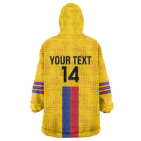 Custom Colombia Football Wearable Blanket Hoodie Vamos Los Cafeteros
