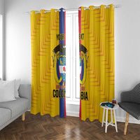 Custom Colombia Football Window Curtain Vamos Los Cafeteros