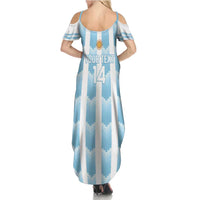 Custom Argentina Football Family Matching Summer Maxi Dress and Hawaiian Shirt Vamos La Albiceleste