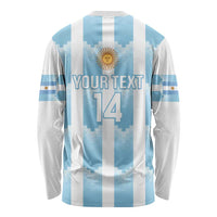 Custom Argentina Football Long Sleeve Shirt Vamos La Albiceleste