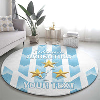Custom Argentina Football Round Carpet Vamos La Albiceleste