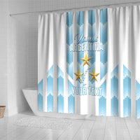 Custom Argentina Football Shower Curtain Vamos La Albiceleste
