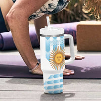 Custom Argentina Football Tumbler With Handle Vamos La Albiceleste