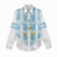 Custom Argentina Football Women Casual Shirt Vamos La Albiceleste