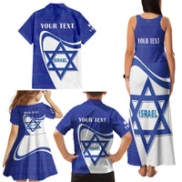 Personalised Israel Independence Day Family Matching Tank Maxi Dress and Hawaiian Shirt 2024 Yom Haatzmaut - Wonder Print Shop