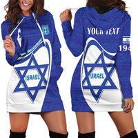 Personalised Israel Independence Day Hoodie Dress 2024 Yom Haatzmaut - Wonder Print Shop