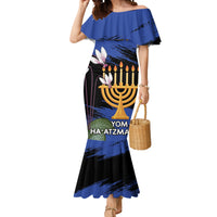 Personalised Israel Independence Day Mermaid Dress Menorah With Cyclamen Persicum Grunge - Wonder Print Shop