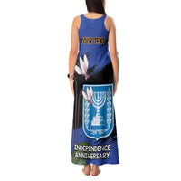 Personalised Israel Independence Day Tank Maxi Dress Menorah With Cyclamen Persicum Grunge - Wonder Print Shop