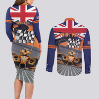 Personalised British Norris Couples Matching Long Sleeve Bodycon Dress and Long Sleeve Button Shirt 2025 Champion Australia GP