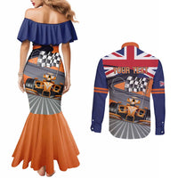 Personalised British Norris Couples Matching Mermaid Dress and Long Sleeve Button Shirt 2025 Champion Australia GP
