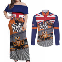 Personalised British Norris Couples Matching Off Shoulder Maxi Dress and Long Sleeve Button Shirt 2025 Champion Australia GP