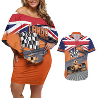Personalised British Norris Couples Matching Off Shoulder Short Dress and Hawaiian Shirt 2025 Champion Australia GP