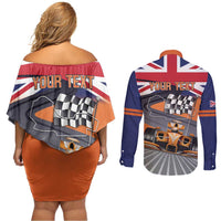 Personalised British Norris Couples Matching Off Shoulder Short Dress and Long Sleeve Button Shirt 2025 Champion Australia GP