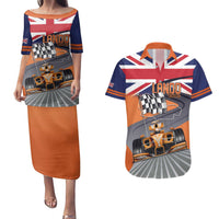 Personalised British Norris Couples Matching Puletasi and Hawaiian Shirt 2025 Champion Australia GP