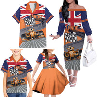 Personalised British Norris Family Matching Off The Shoulder Long Sleeve Dress and Hawaiian Shirt 2025 Champion Australia GP