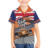 Personalised British Norris Family Matching Off The Shoulder Long Sleeve Dress and Hawaiian Shirt 2025 Champion Australia GP