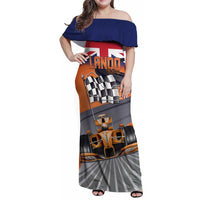 Personalised British Norris Family Matching Off Shoulder Maxi Dress and Hawaiian Shirt 2025 Champion Australia GP