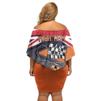 Personalised British Norris Off Shoulder Short Dress 2025 Champion Australia GP