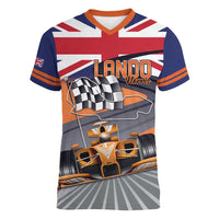 Personalised British Norris Women V-Neck T-Shirt 2025 Champion Australia GP